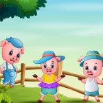 Three little pigs story for kids